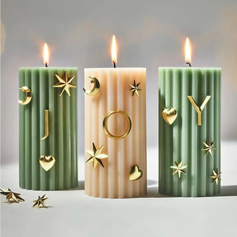 Anthropologie Gold Star and Moon Candle Charms